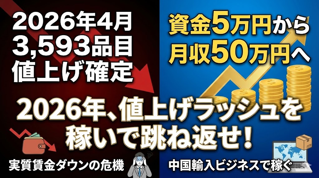 2026年、3,593品目が値上げ発表。あなたの「手取り」を自分で守るための生存戦略