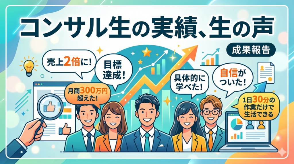 コンサル生の実績、生の声