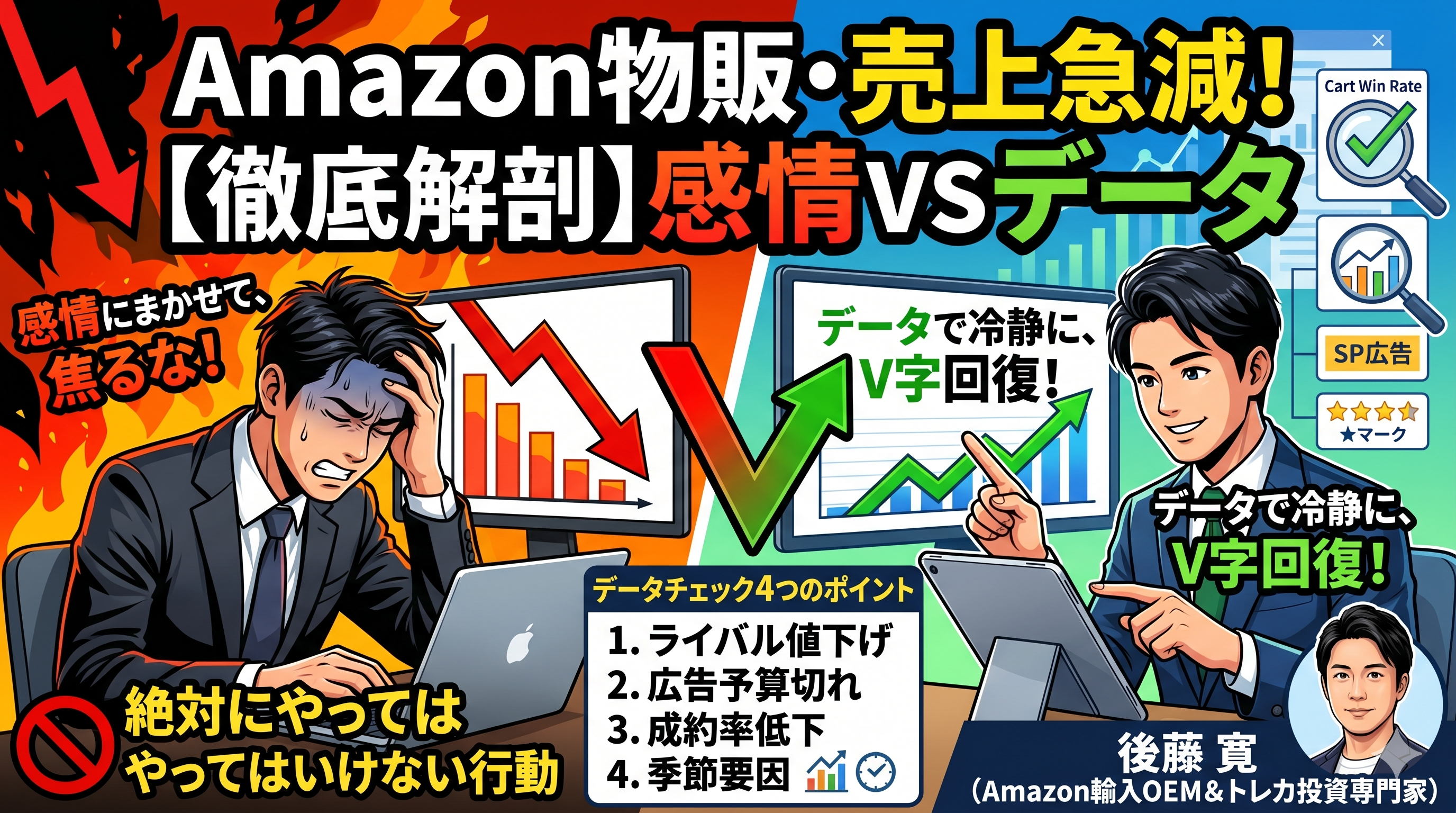 売上が急減した時に「絶対にやってはいけない行動」と、V字回復を最大化する4つのデータチェック