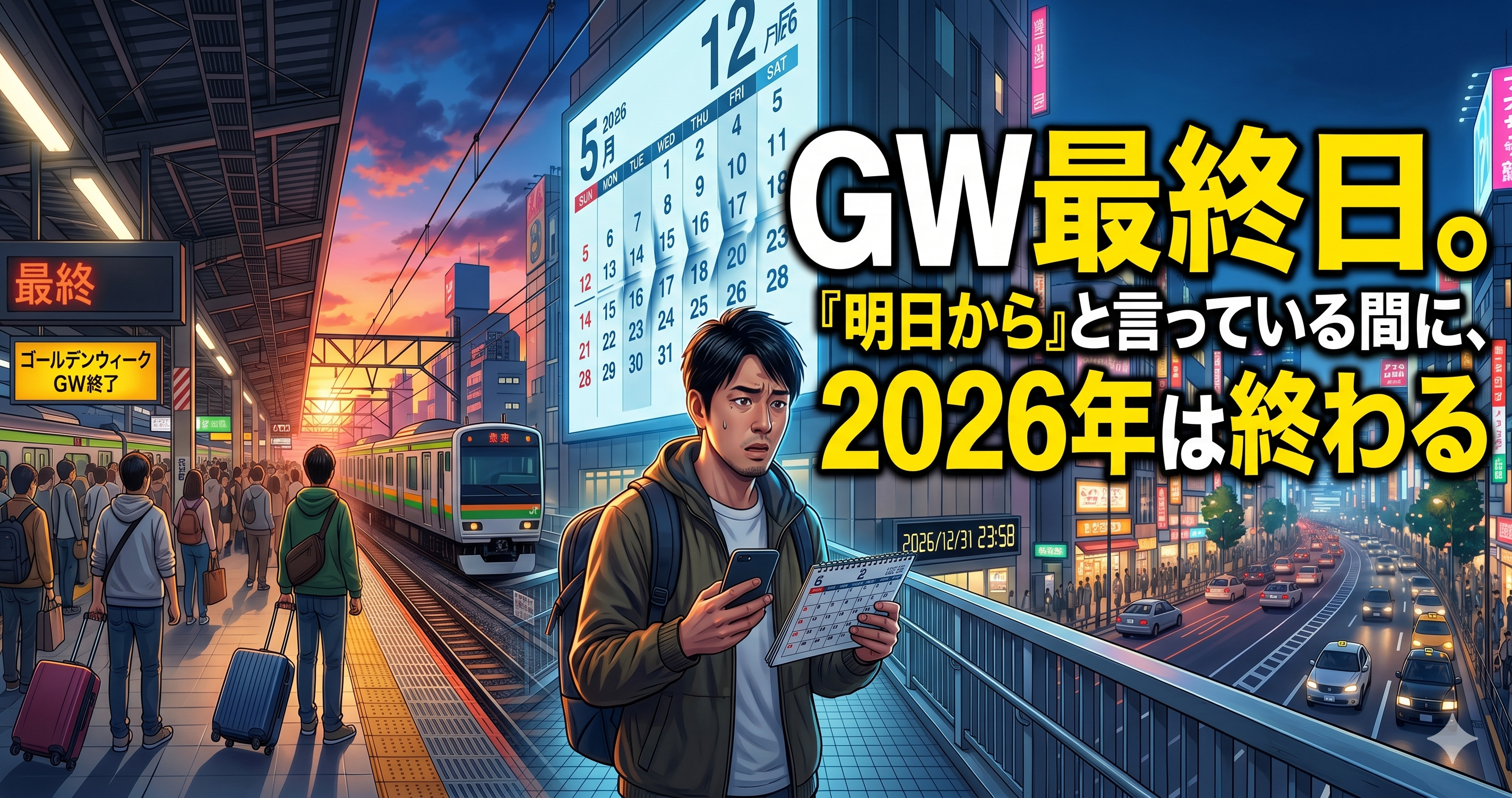 GW最終日。「明日から」と言っている間に、2026年は終わる